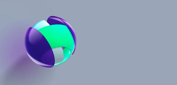 Kuyua Lead-Visual bestehend aus ineinander verschränkten Kugelsegmenten