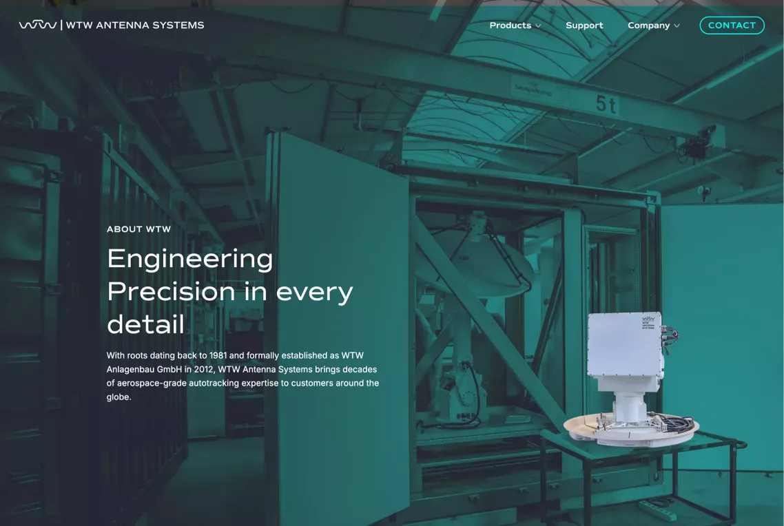 Screenshot der WTW-Website